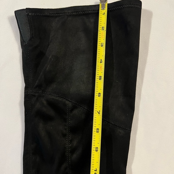 9 Calvin Klein Fandy Over-the-knee Boots Black Suede Fall Winter Tall Block Hee - Picture 3 of 10
